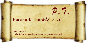 Possert Teodózia névjegykártya